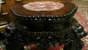 Antique Chinese Rosewood Marble Top Stand