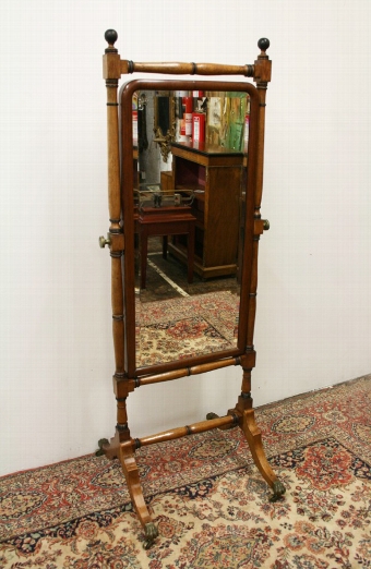 William IV Mahogany and Ebonised Cheval Mirror