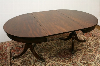 Regency Mahogany Twin Pillar Dining Table