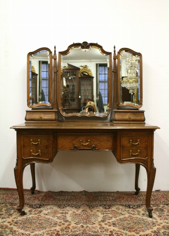 French Style Edwardian Walnut Dressing Table