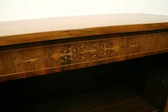 Antique Victorian Marquetry Inlaid Walnut Open Bookcase