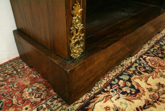 Antique Victorian Marquetry Inlaid Walnut Open Bookcase