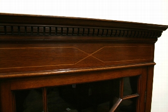 Antique George III Style Mahogany Inlaid Corner Cabinet