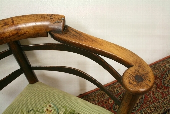 Antique Late George III Elm Corner Chair
