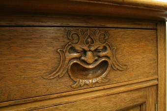Antique Unusual Oak Dressing Table