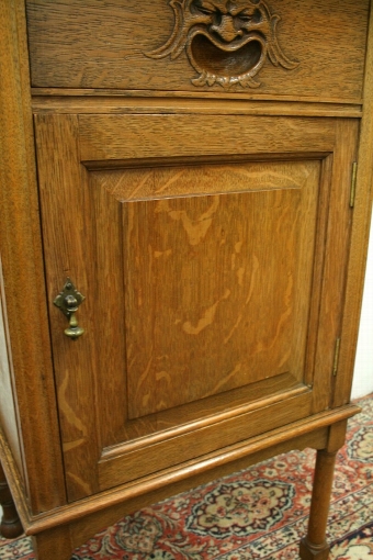 Antique Unusual Oak Dressing Table
