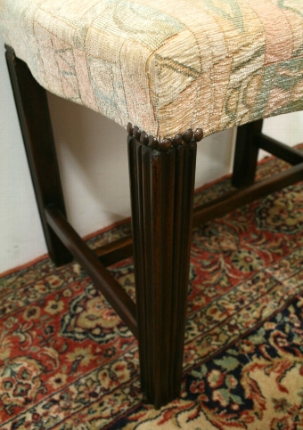 Antique George III Style Serpentine Mahogany Stool