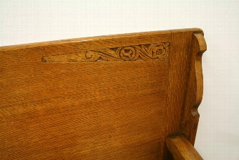 Antique Golden Oak Monks Bench