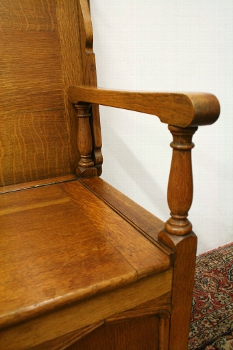 Antique Golden Oak Monks Bench