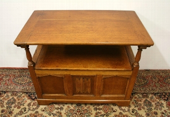 Antique Golden Oak Monks Bench