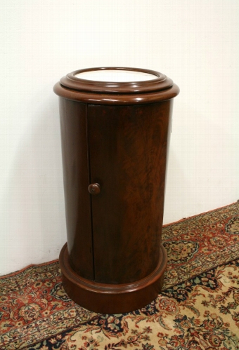 Mid Victorian Circular Marble Top Bedside Cabinet