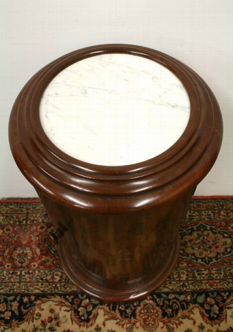 Antique Mid Victorian Circular Marble Top Bedside Cabinet
