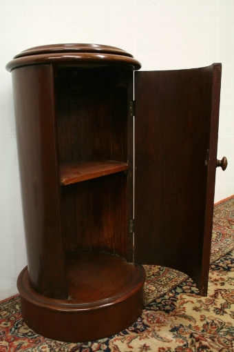 Antique Mid Victorian Circular Marble Top Bedside Cabinet