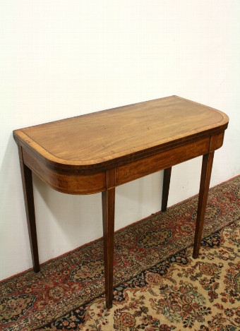 George III Mahogany and Satinwood Tea Table