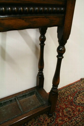 Antique Small Solid Oak Stick Stand