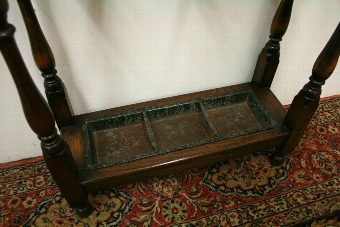 Antique Small Solid Oak Stick Stand
