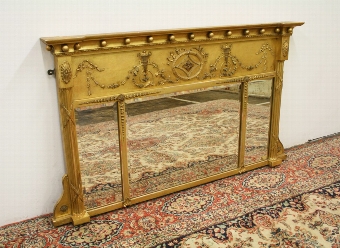 George III Style Gilt Overmantel Mirror