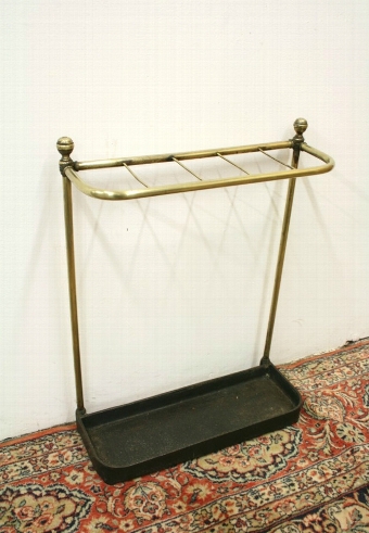 Antique Mid Victorian Brass and Cast Iron Stick Stand