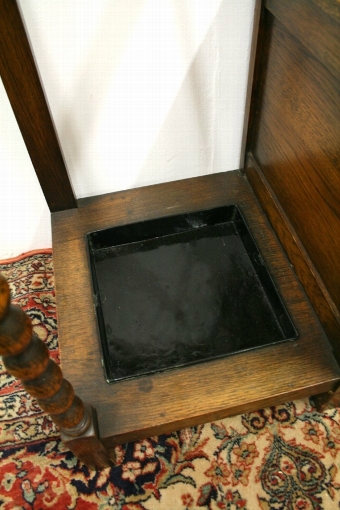 Antique Jacobean Revival Oak Monks Bench/Stick Stand
