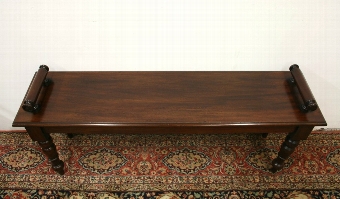 Antique William IV Style Mahogany Hall Bench
