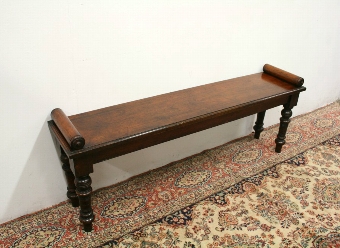 Victorian Mahogany Scroll End Hall Bench