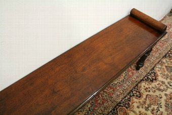Antique Victorian Mahogany Scroll End Hall Bench