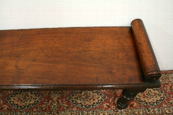 Antique Victorian Mahogany Scroll End Hall Bench
