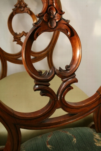 Antique Set of 10 Victorian Walnut Dining Chairs