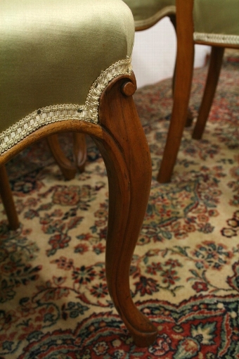 Antique Set of 10 Victorian Walnut Dining Chairs