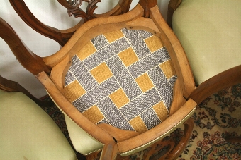 Antique Set of 10 Victorian Walnut Dining Chairs