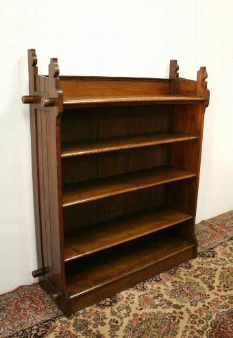 Arts & Crafts Oak Open Bookcase