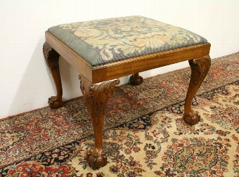 Chippendale Style Mahogany Square Stool