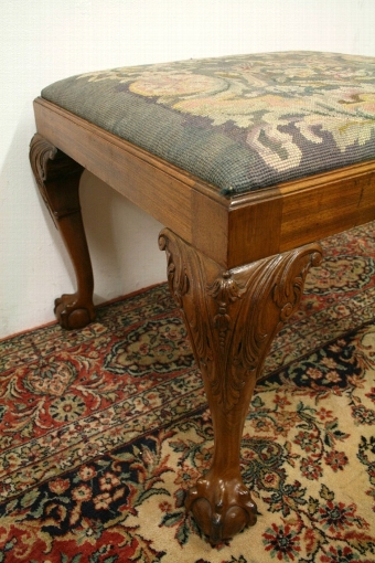 Antique Chippendale Style Mahogany Square Stool