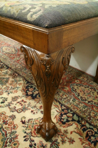 Antique Chippendale Style Mahogany Square Stool