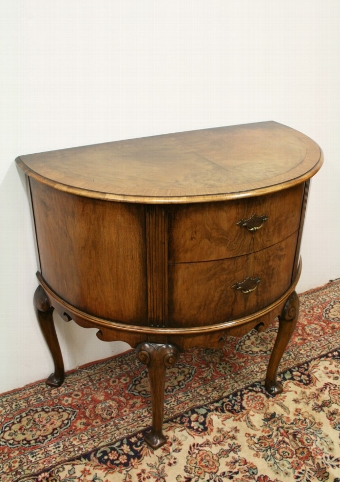 Walnut Demi Lune Side Cabinet by Wylie & Lochhead