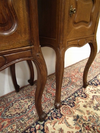 Antique Pair of French Marble Top Bedside Lockers