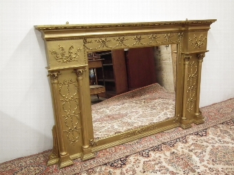 Mid Victorian Gilt Overmantel Mirror
