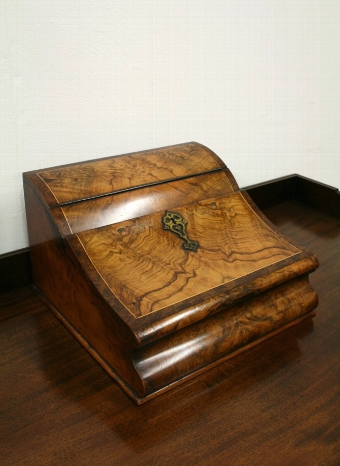 Victorian Burr Walnut Writing Slope