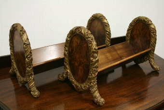 Pair of Walnut Gilded Book Troughs
