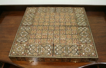 Antique Damascus Chess/Backgammon Games Box