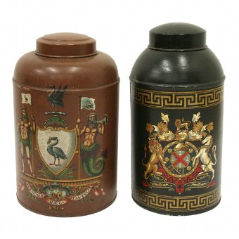 Pair of Toleware Tea Canisters