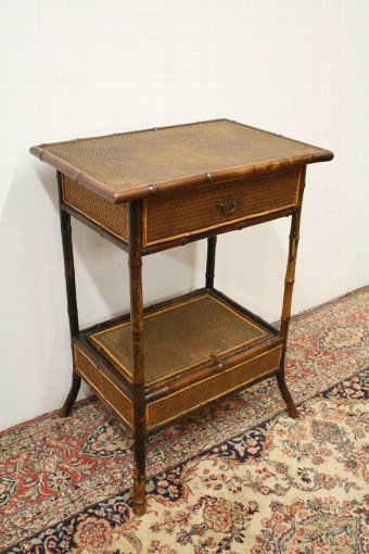 Bamboo and Rattan Side Table