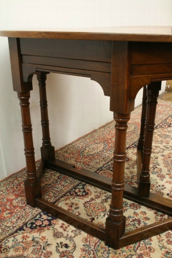 Antique Jacobean Style Demi Lune Walnut Table