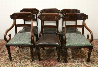 Set of 6 William IV Mahogany Dining Chairs