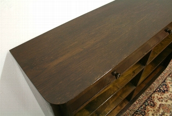 Antique Art Deco Oak Open Bookcase
