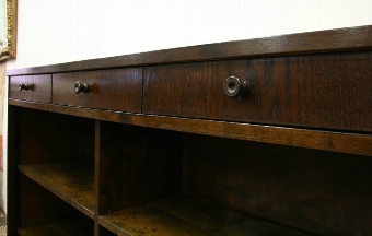 Antique Art Deco Oak Open Bookcase
