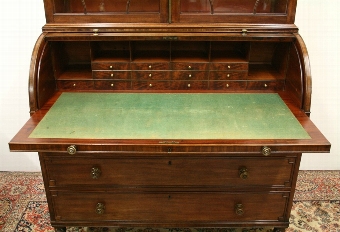 Antique George III Cylinder Bureau Bookcase