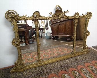 Victorian Rococo Style Gilt Overmantel Mirror