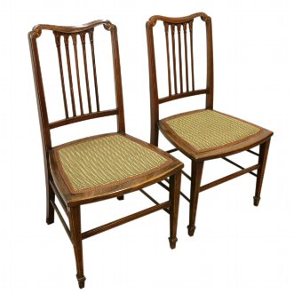 Pair of Edwardian Sheraton Style Hand Chairs
