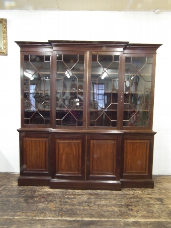 George III Style Mahogany 4 Door Bookcase